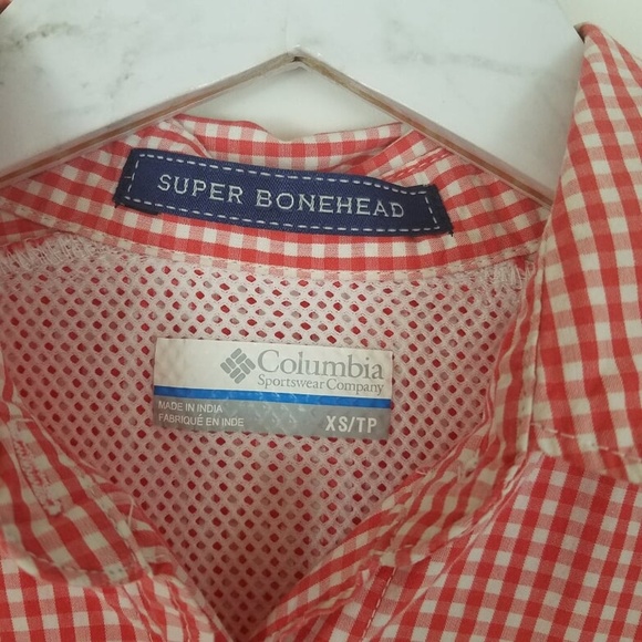 COLUMBIA Gingham Super Bonehead Long Sleeve Top XS - Picture 8 of 8